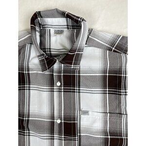 VTG Caltop Shirt Mens 5XL Brown Flannel Plaid Short Sleeve Button Up Made In USA